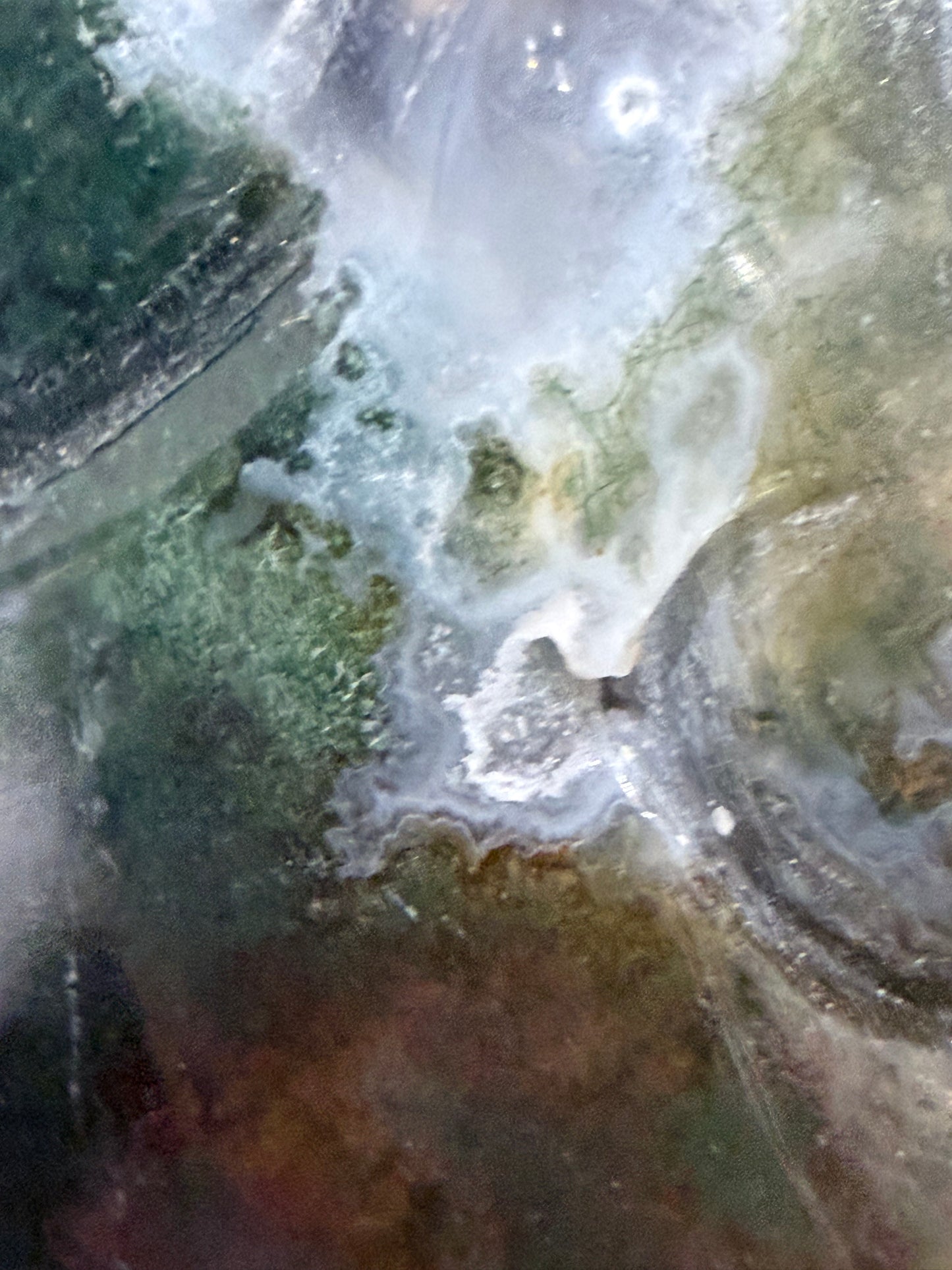 Moss Agate Moon Face Carving – 12.2cm