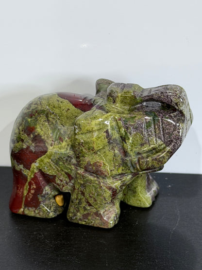 African Bloodstone Elephant Carving – 5 cm