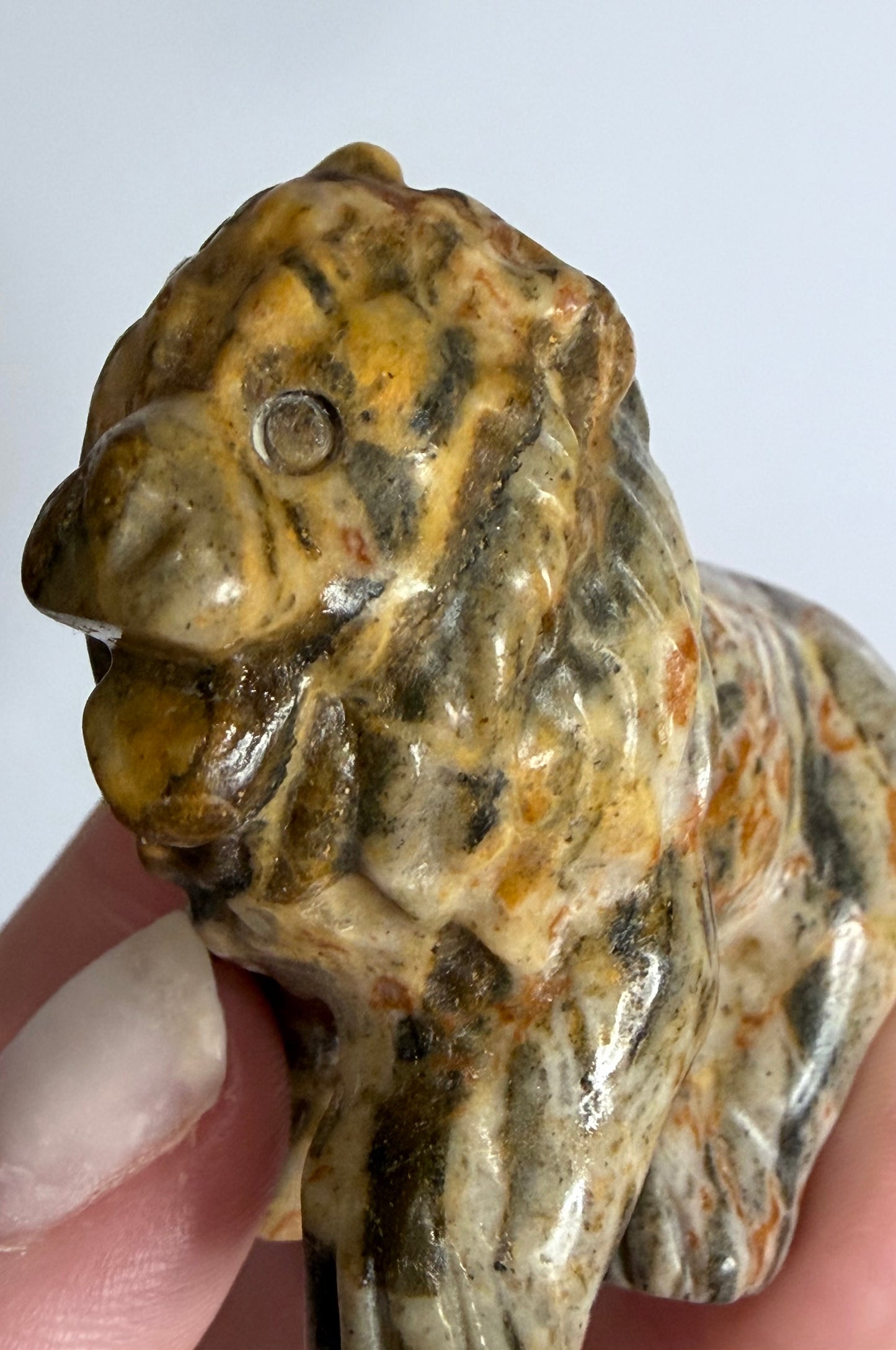 Madagascar Jasper Lion Carving – 7 × 6 cm