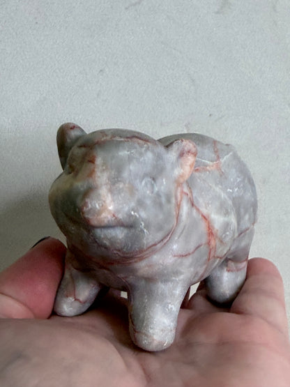 Red Vein Jasper Pig Carving – 9.5 cm