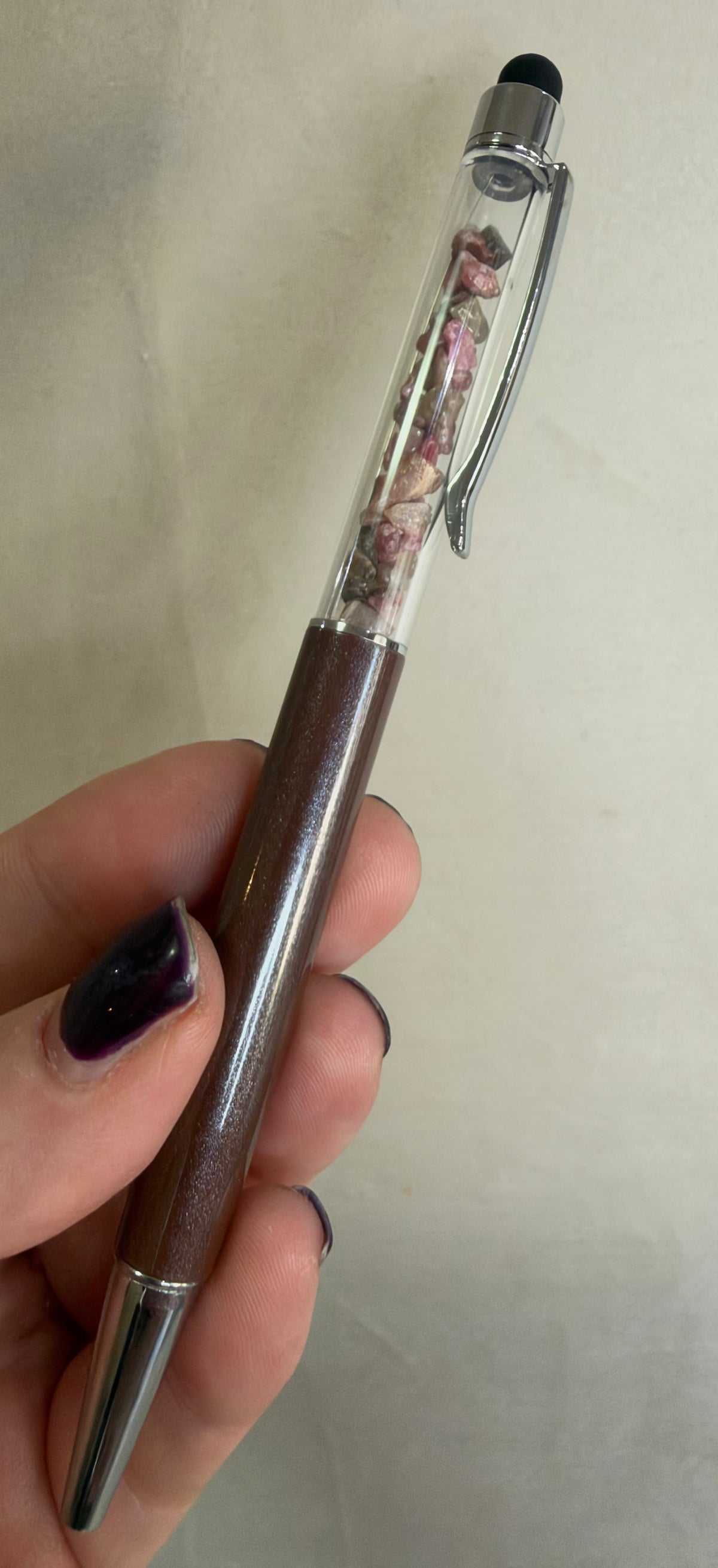 Crystal Chip Pen with Stylus – Assorted Crystals & Colours