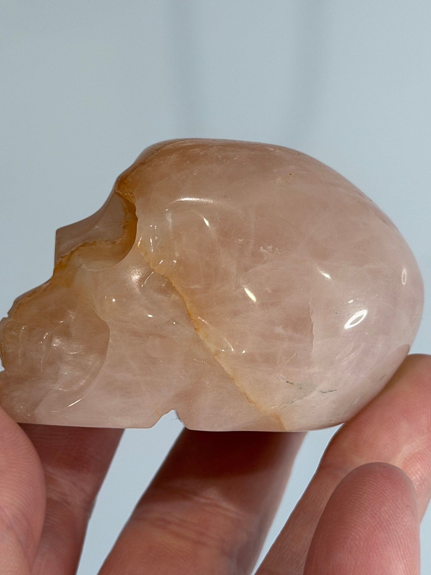 Fire Quartz (Hematoid Quartz) Crystal Skull – Peach Tones | 6cm