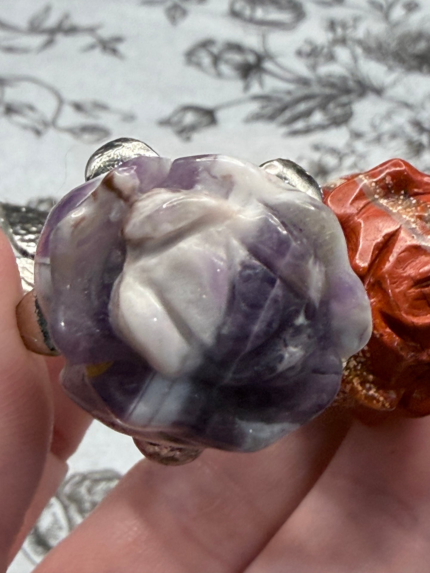 Dream Amethyst & Red Jasper Crystal Double Rose Stem (20cm)