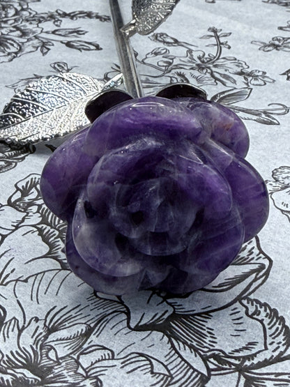Dream Amethyst Crystal Rose Stem (22cm)