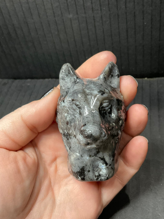 Larvikite Wolf Head