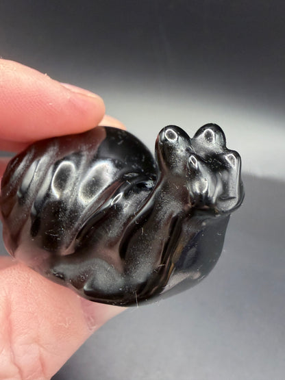 Black Obsidian Snail – Crystal Carving (5cm)