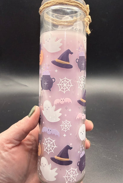 Cute Halloween Print Candy Apple Glass Tube Candle