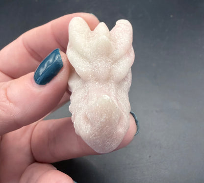 Pink Opal Dragon Head Carving