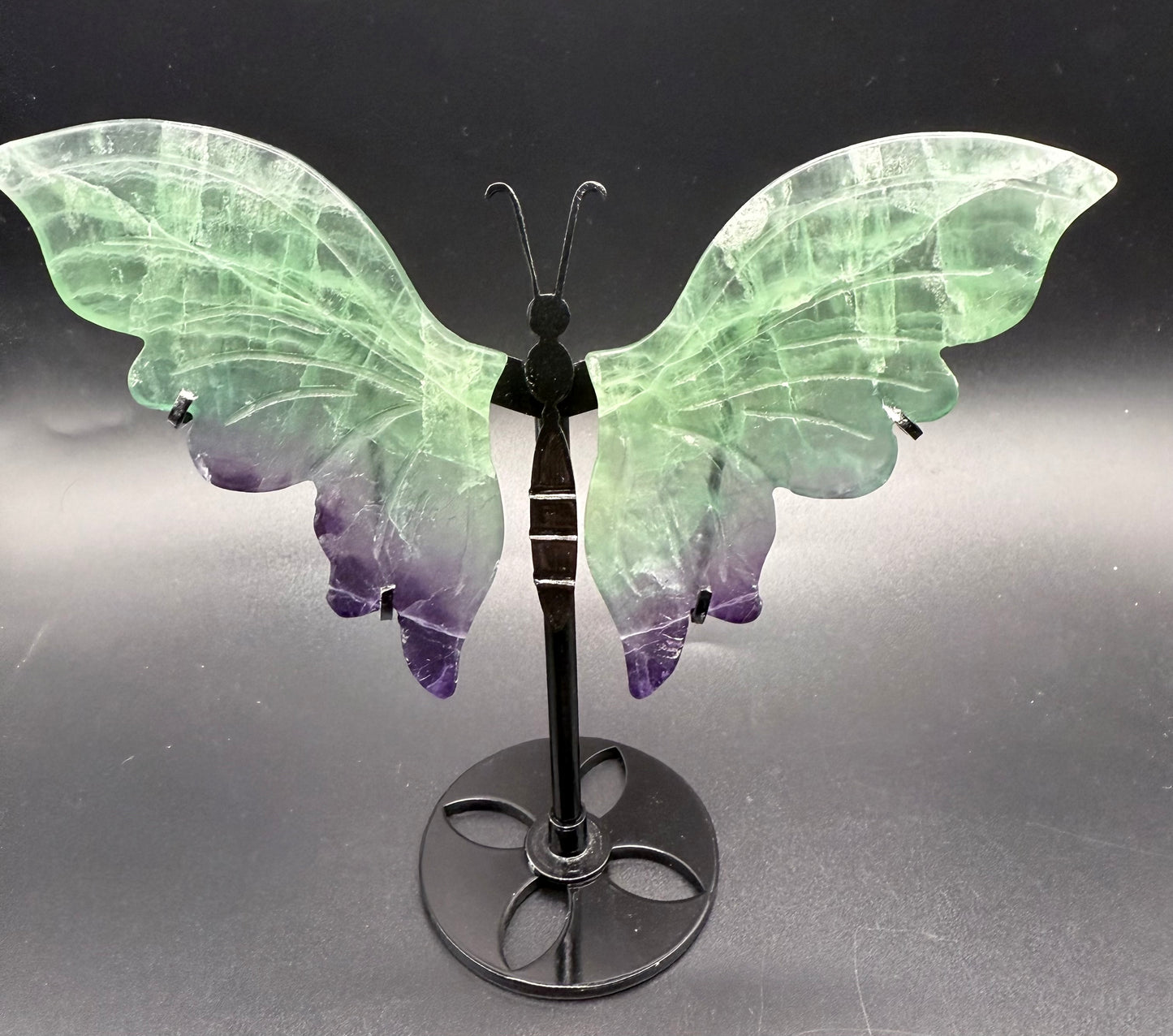 Rainbow Fluorite Butterfly with Stand