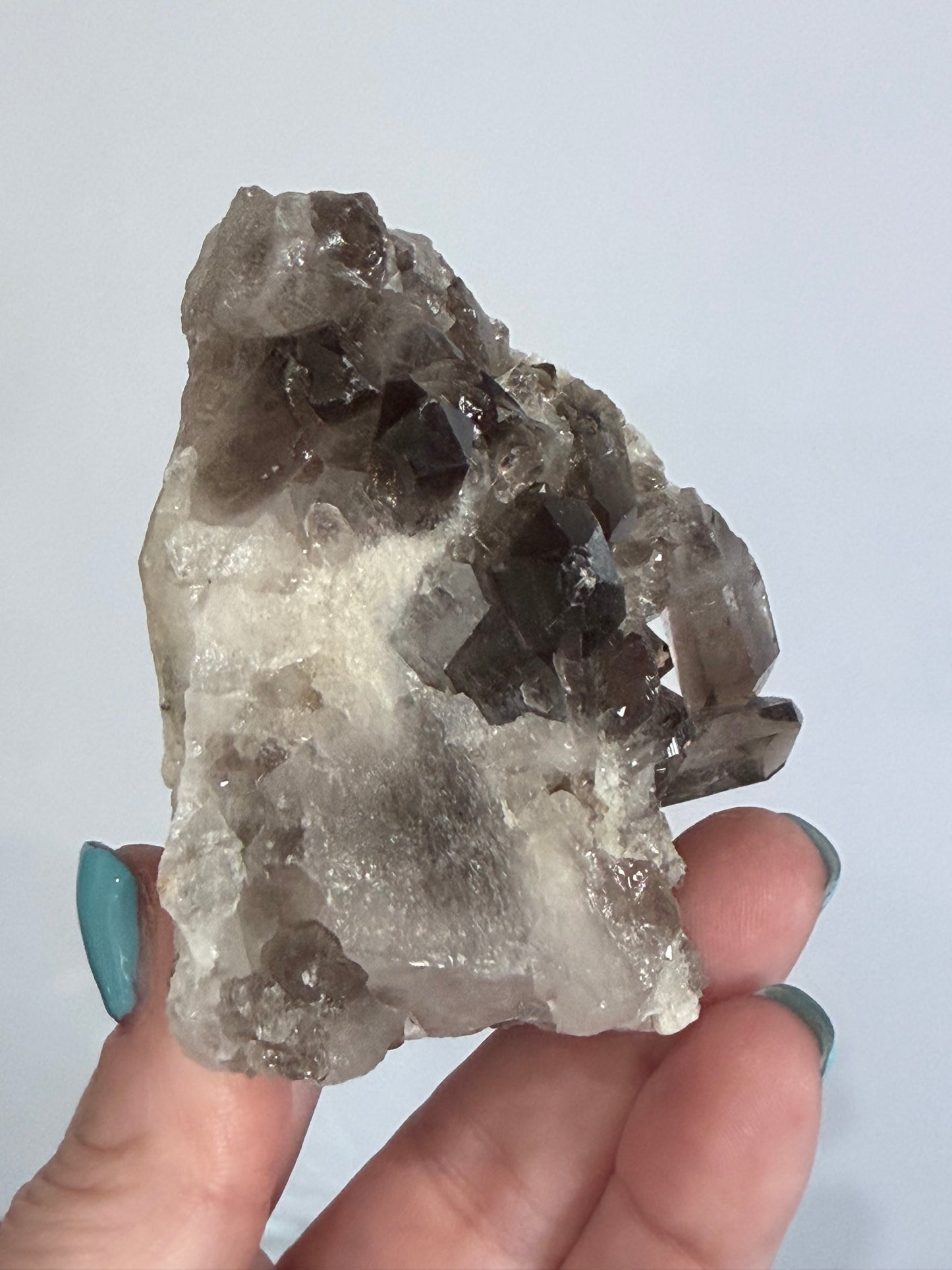 Smoky Quartz Crystal Cluster on Milky Quartz Matrix 214g | Natural Brazilian