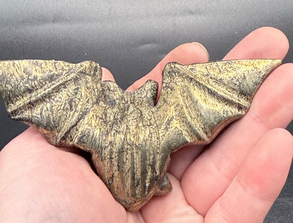 Pyrite Crystal Bat on Stand