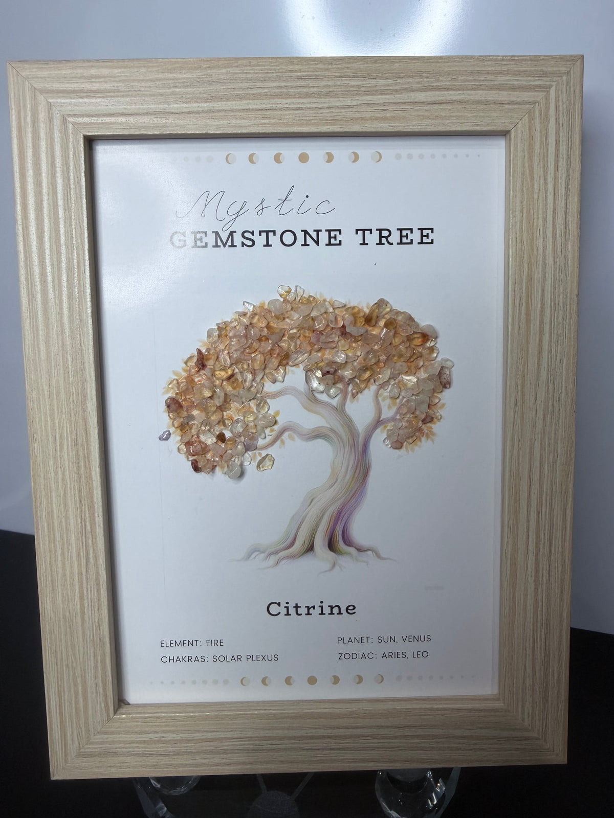 Citrine Gemstone Tree Framed Crystal Art | 15 x 20cm