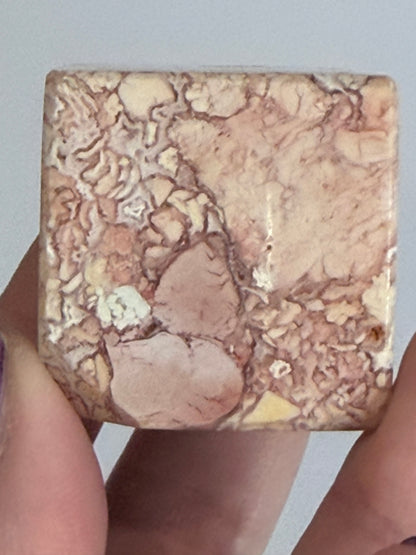 Pink Agate Druzy Floating Cube 3.6cm 110g B