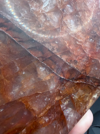 Fire Quartz Heart on Custom Stand