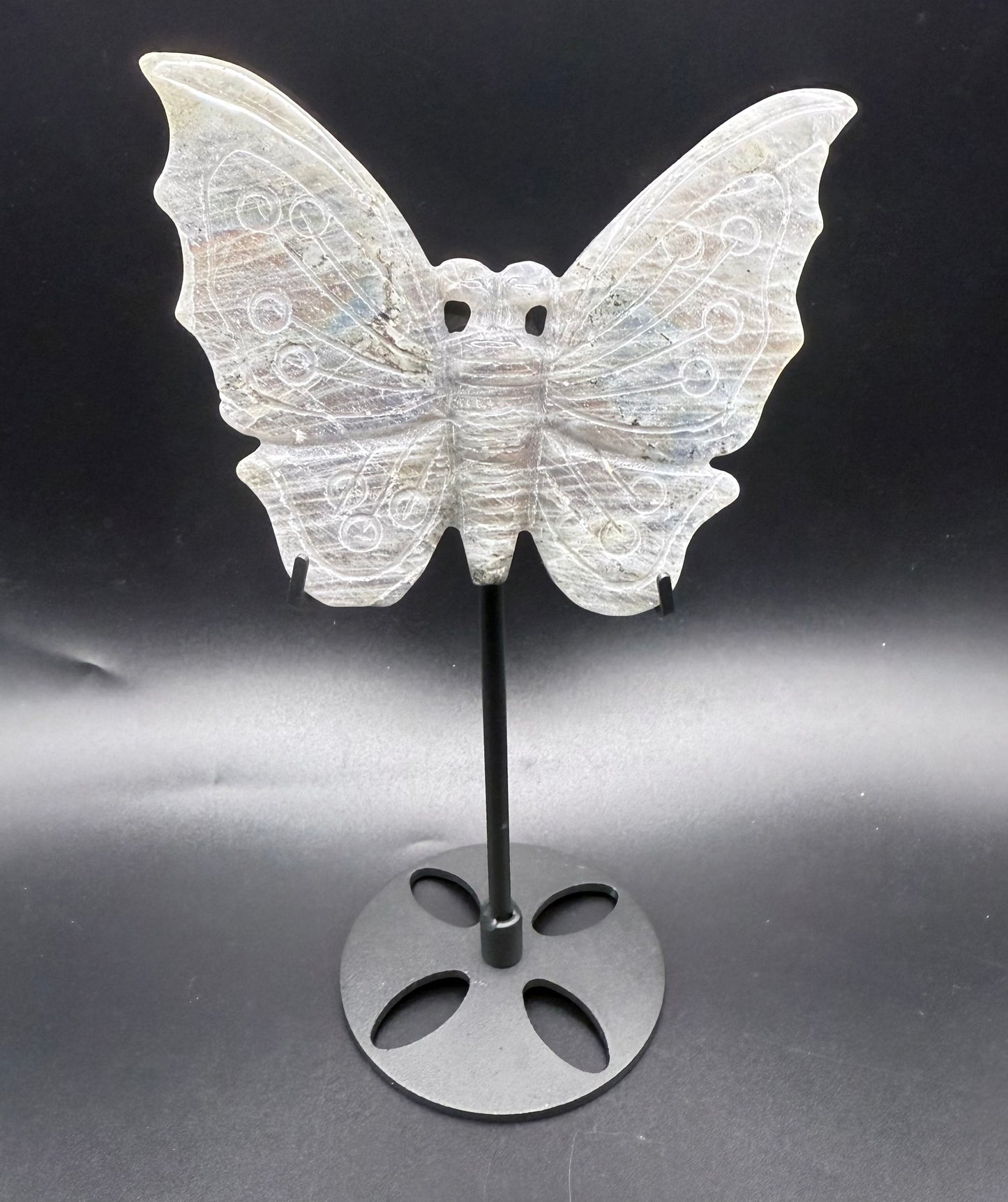 Rainbow Labradorite Butterfly on Stand