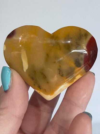 Mookaite Jasper Heart with Natural Dendrites 77g | 6 × 5 cm