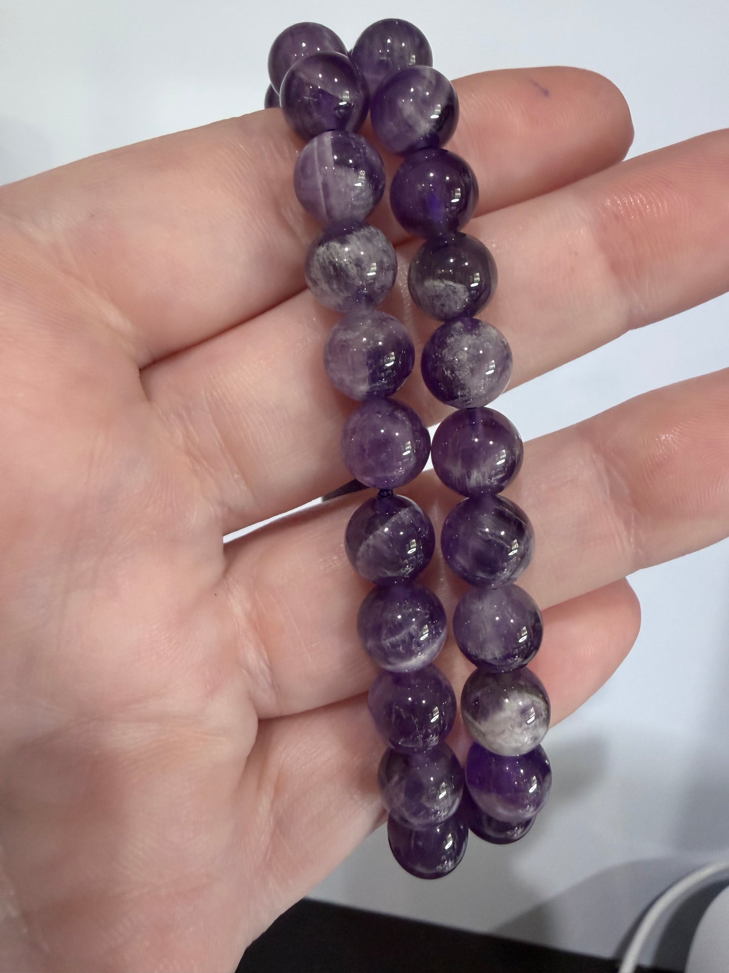 8mm Dream Amethyst Bracelet  | Chevron Amethyst | Standard & Large Sizes