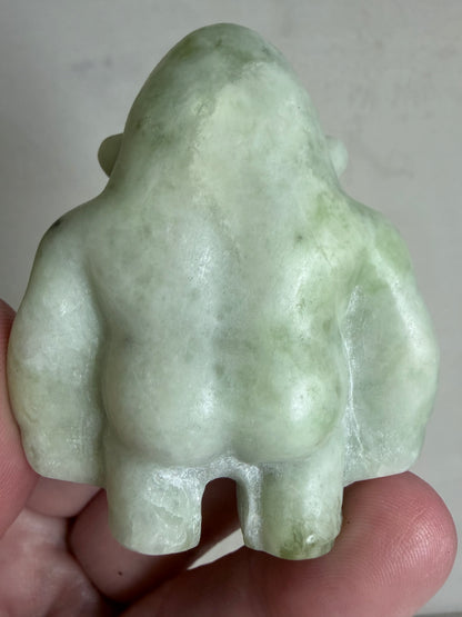 Pale Green Serpentine Gorilla Carving – 6cm