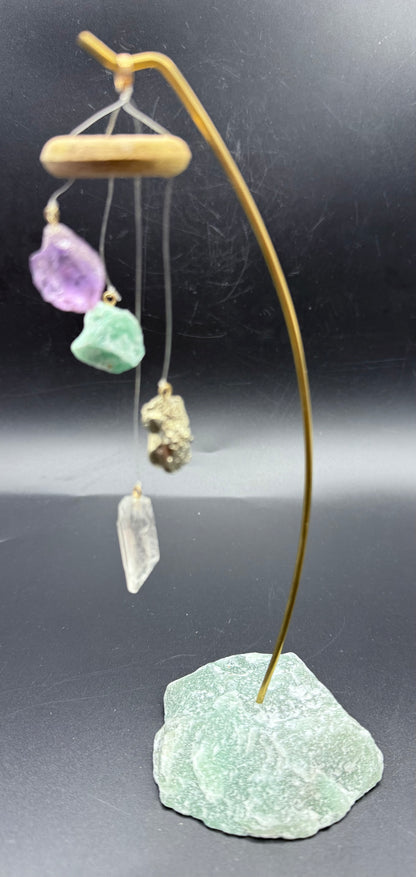 Crystal Mobile with Green Aventurine Base