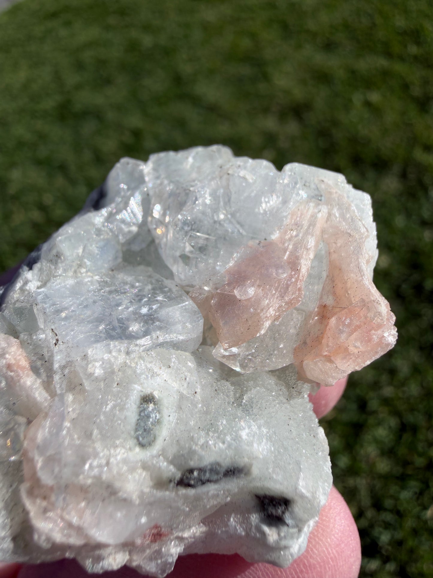 Jalgaon Apophyllite Cluster with Peach Stilbite, Heulandite & Chalcedony – India