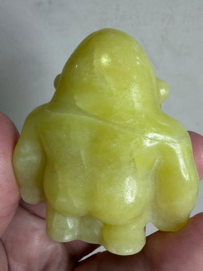 Yellow Serpentine Gorilla Carving – 6cm