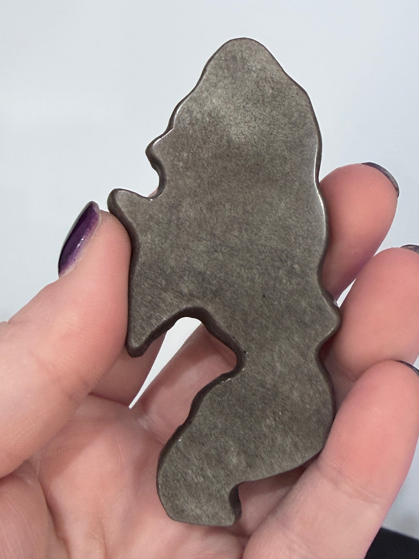 Silver Sheen Obsidian Mermaid Carving 8.7cm