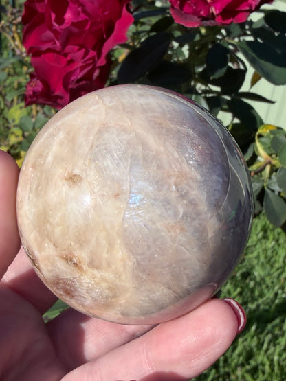 Blue Flash Moonstone Sphere – 6.2cm | 328g