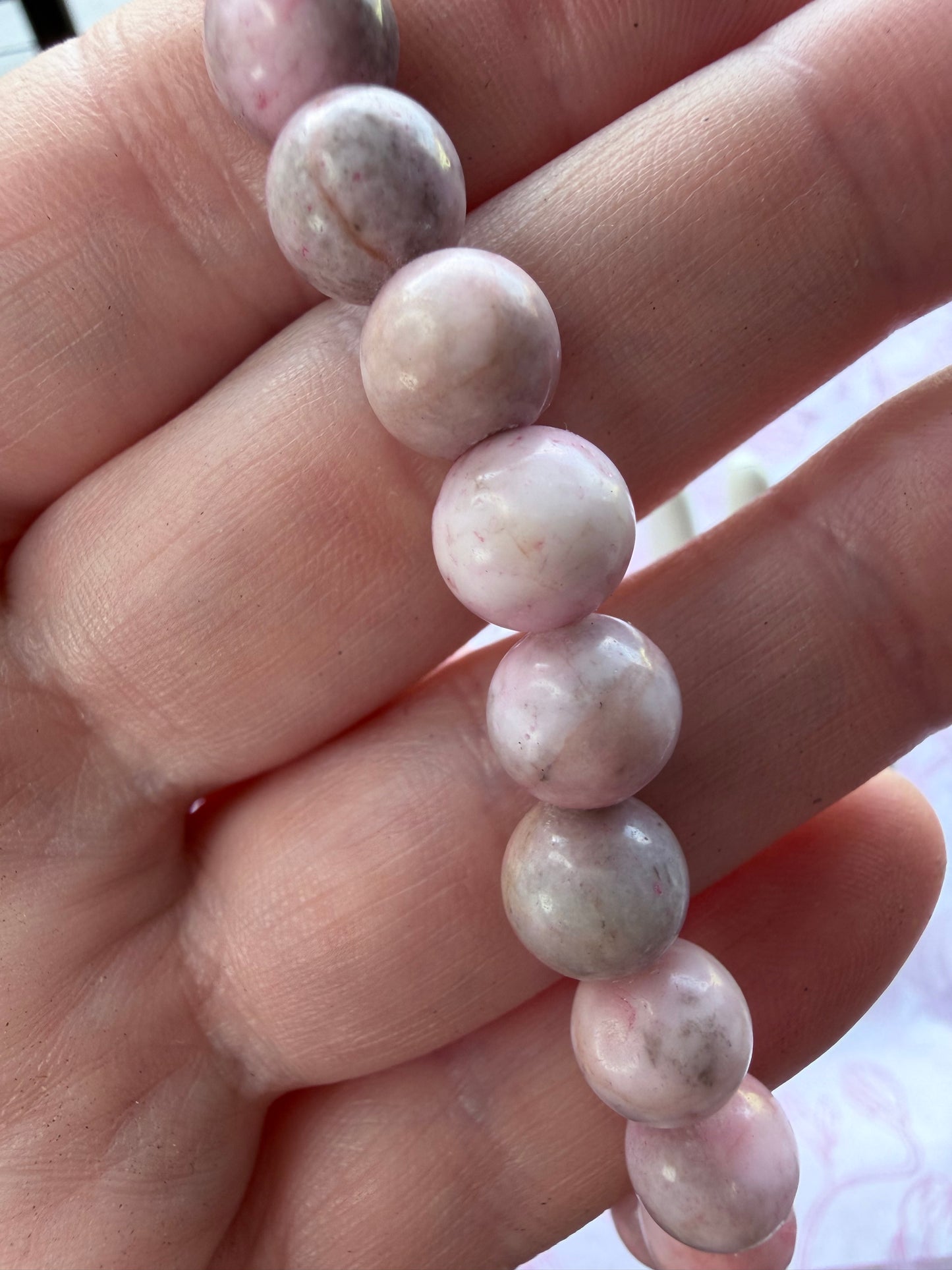 Pink Opal Beaded Bracelet with Giraffe Charm