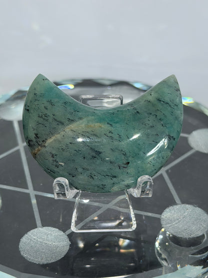 Amazonite Moon Carving – 4.6–5 cm (Pick Your Own)