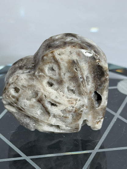 Sphalerite Free-Standing Heart with Druzy F - 4.6cm