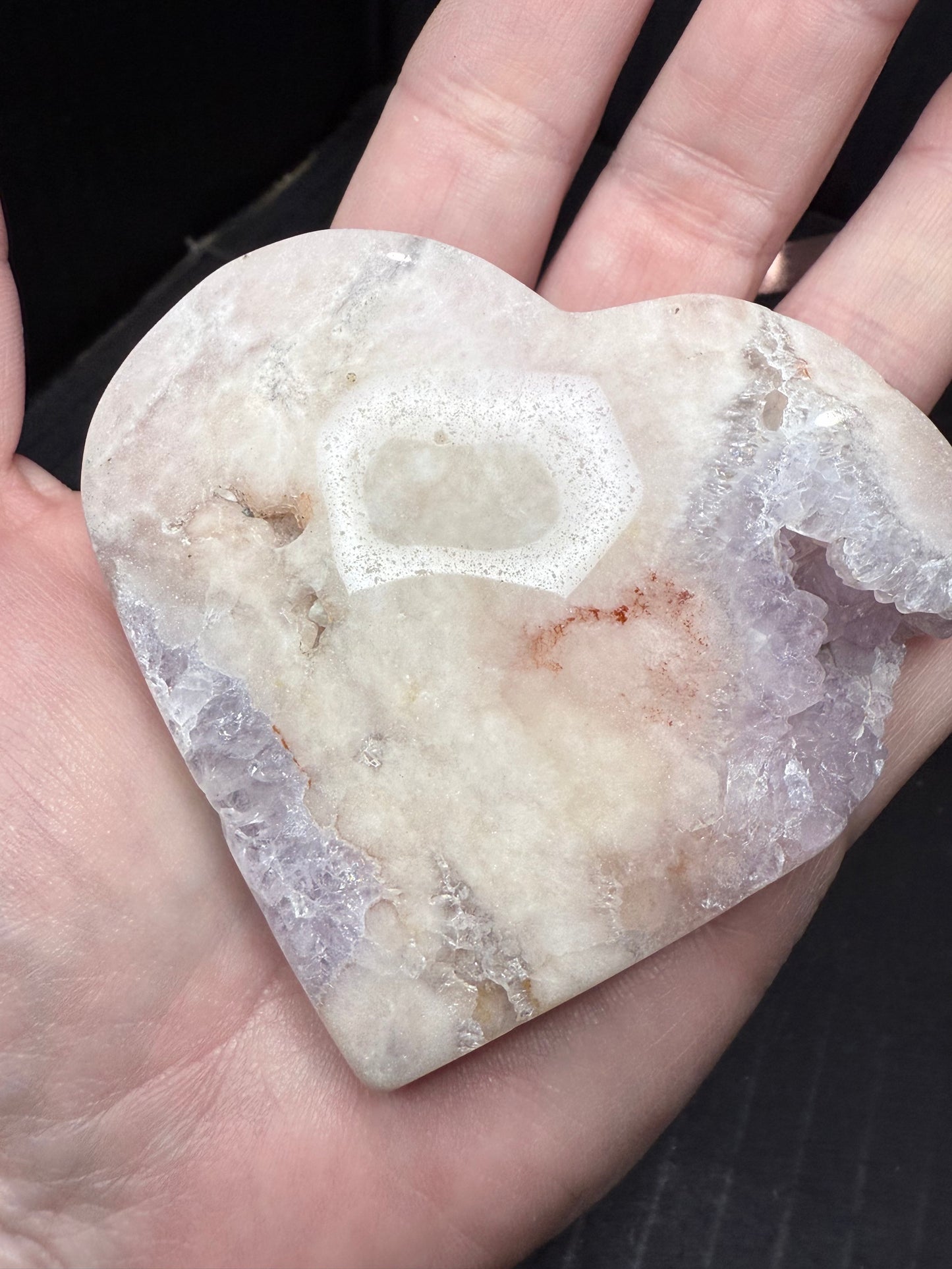 Pink Amethyst Heart on stand