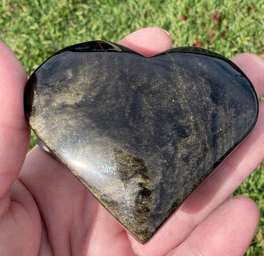 Gold Sheen Obsidian Heart – 7cm