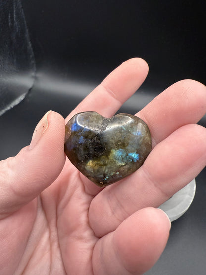 Mini Labradorite Hearts with Beautiful Flash