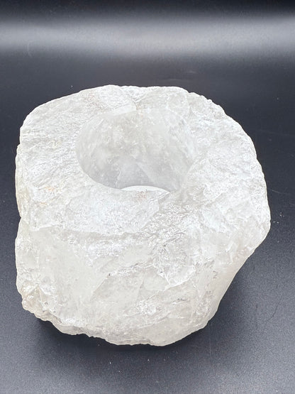 Clear Quartz Raw Candle Holder