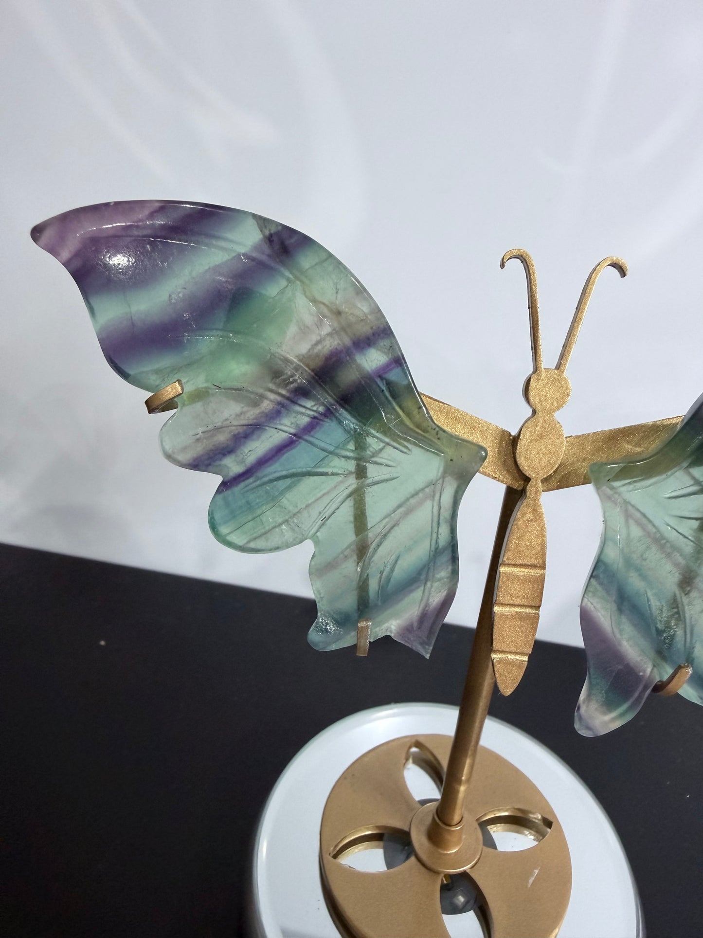 Rainbow Fluorite Butterfly on Stand – 15cm (Discounted)