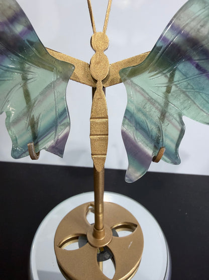 Rainbow Fluorite Butterfly on Stand – 15cm (Discounted)