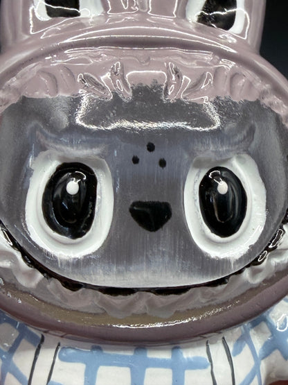 Hand-Painted Selenite large Labubu Figurine – 10cm