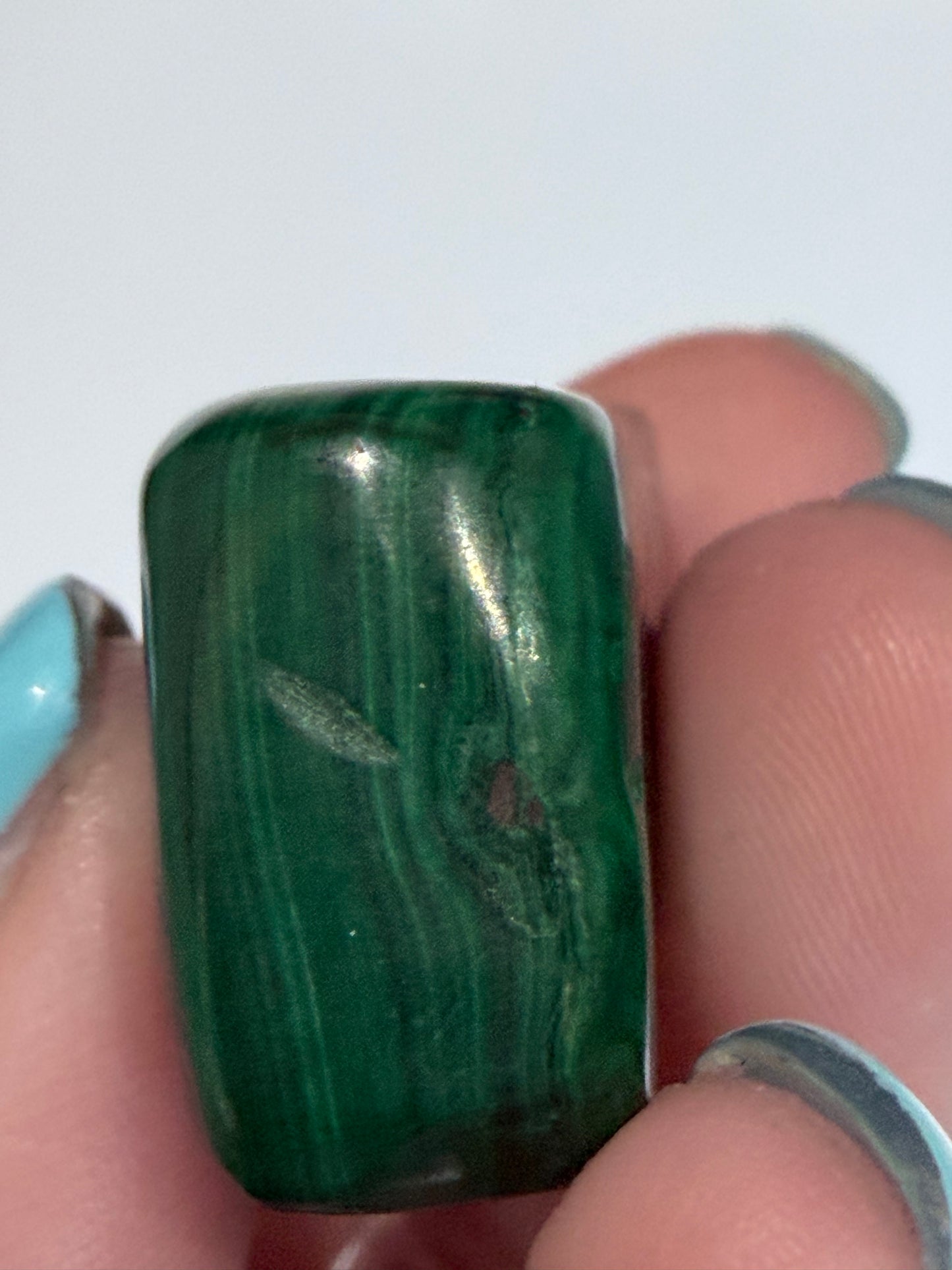 Malachite Polished Tumble Stone – Natural Banded Patterns C -