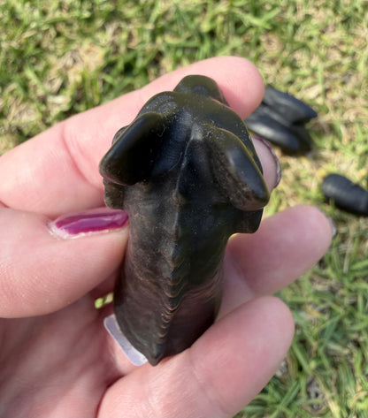 Black Obsidian Dragon Carving