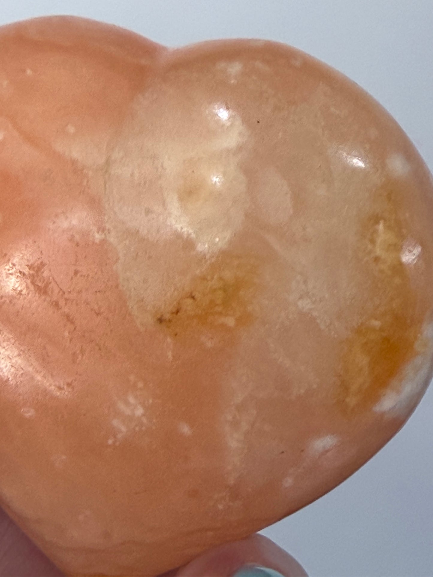 Orange Calcite Heart with Stand – 133g E 6.7cm
