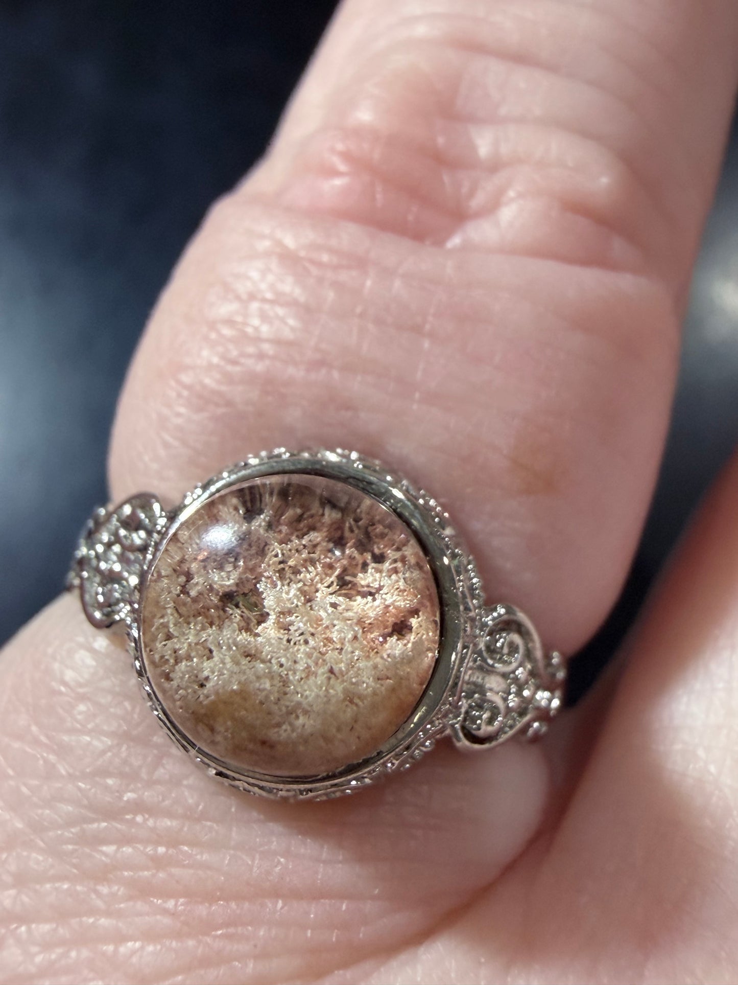 Natural Garden Quartz Ring | Adjustable Crystal Ring