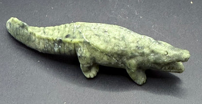 Serpentine Crocodile Carving