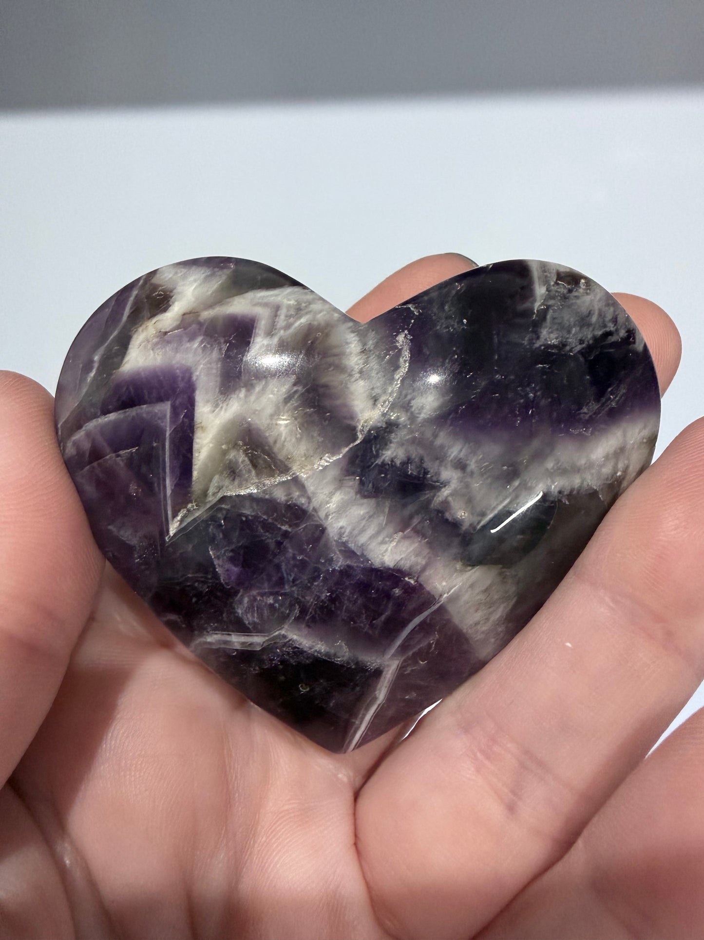 Chevron Amethyst Heart B