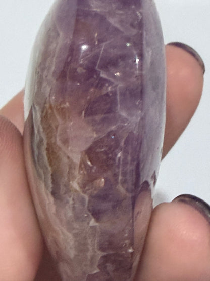 Amethyst & Banded Agate Heart 104g | 6.4 × 5.7 cm | Self-Standing H