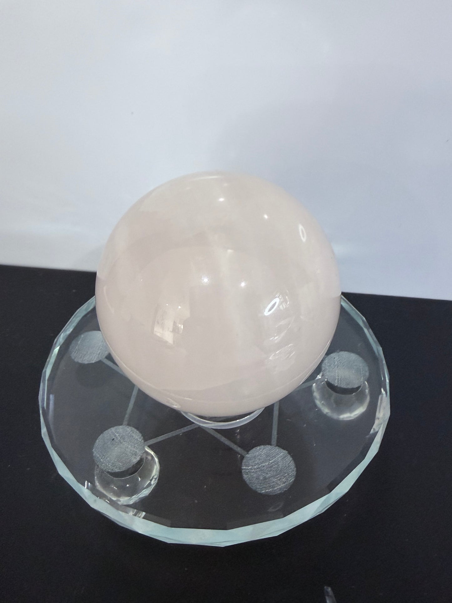 Pink Mangano Calcite Sphere – 431g | 6.7cm