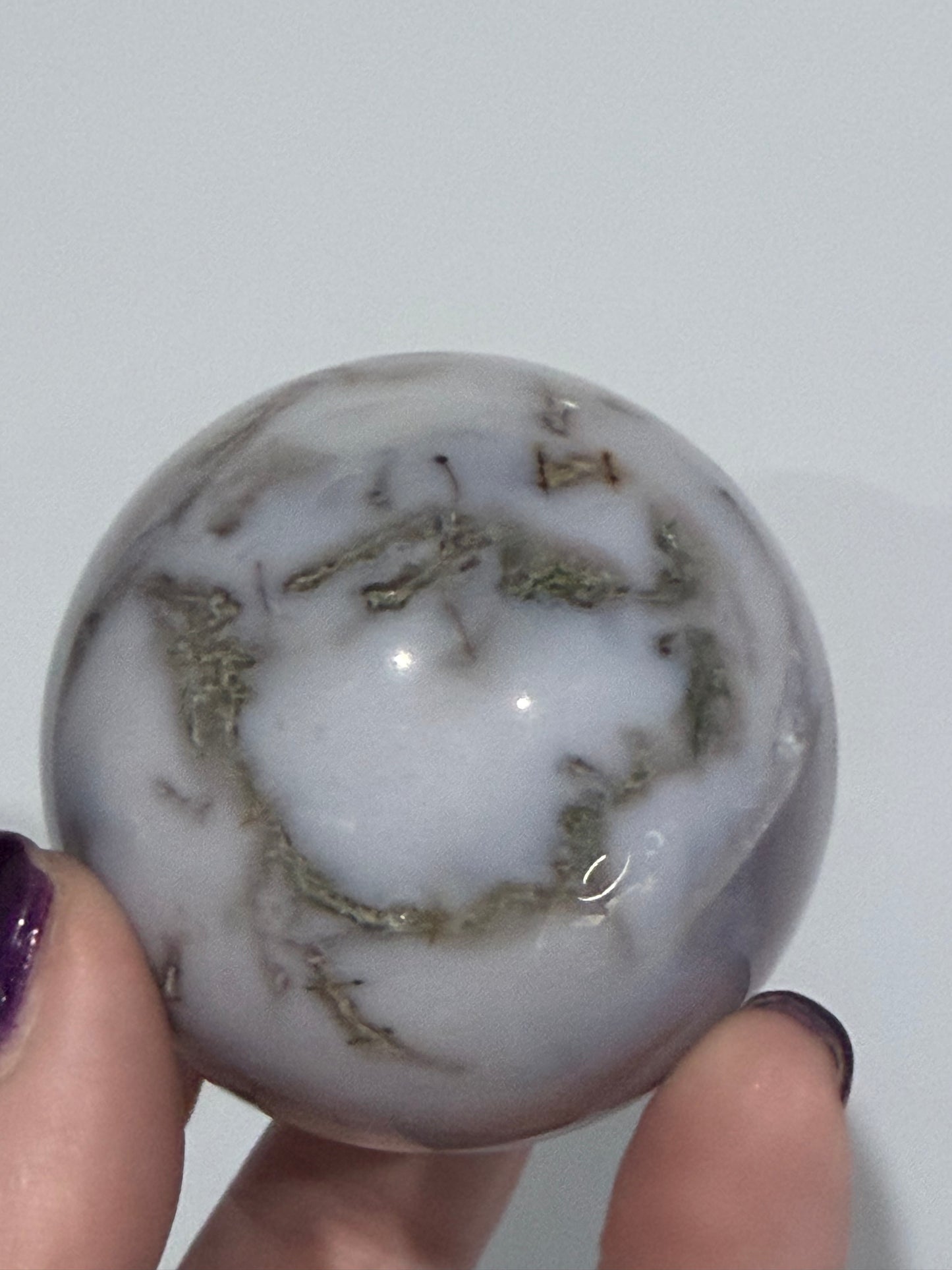 Moss Agate Druzy Sphere – 225g | 5.5cm