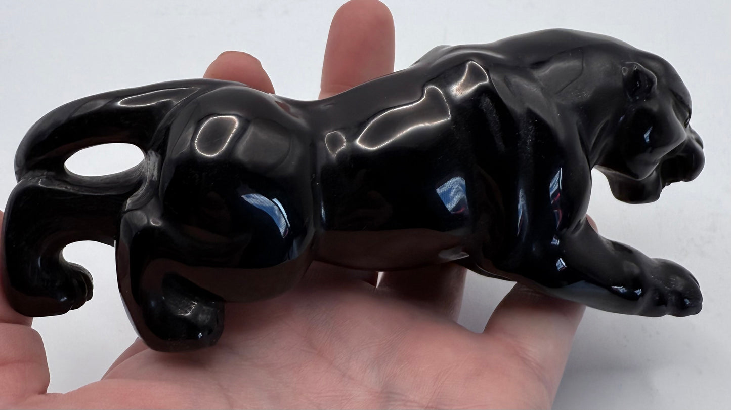 Black Obsidian Panther Carving