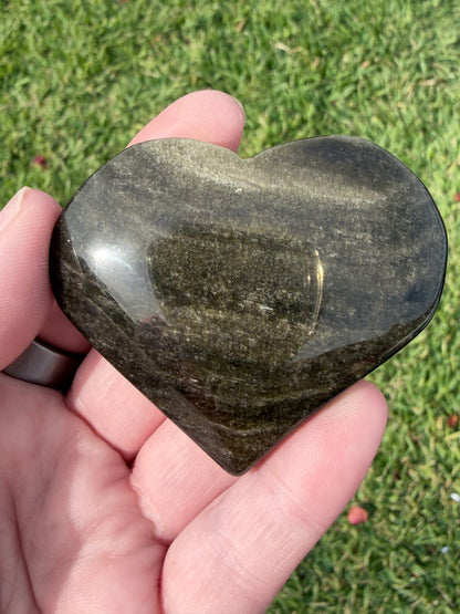 Gold Sheen Obsidian Heart – 6.2cm