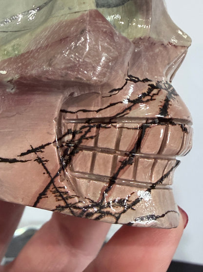 Picture Jasper Skull Carving – 407g