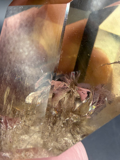 Smokey Citrine Point — High Clarity with Golden Inclusions